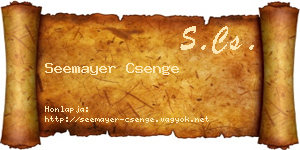 Seemayer Csenge névjegykártya